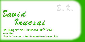 david krucsai business card